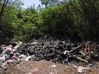  Basura y contaminación en solares y Autovía del Este en Guayacanes
