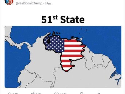  Trump llama Estado 51 a Venezuela en redes sociales